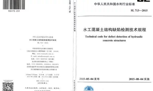 SL713-2015水工混凝土结构缺陷检测技术规程