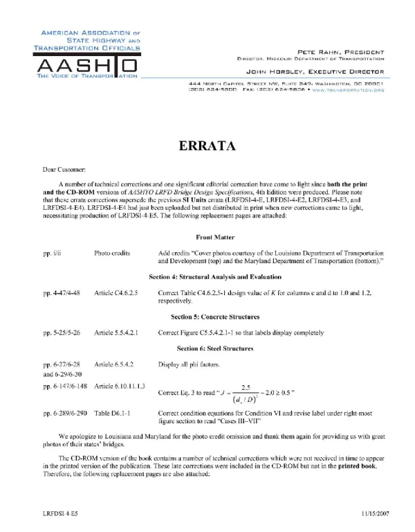 AASHTO LRFD Bridge Design Specifications