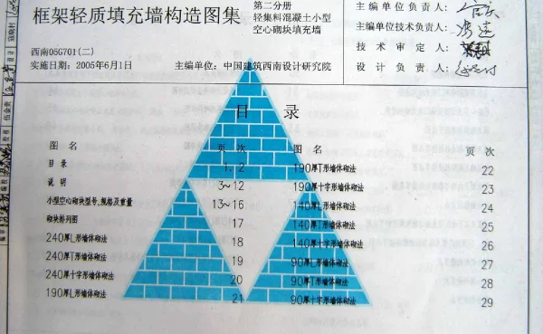 西南05G701(二)框架轻质填充墙构造图集--轻集料混凝土小型空心砌填充墙
