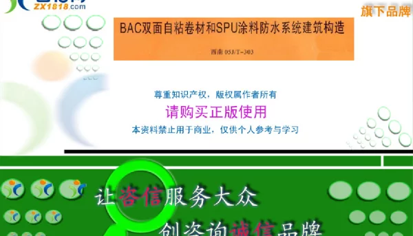 西南05J-T-303BAC双面自粘卷材和SPU涂料防水系统建筑构造(西南05J-T-303)