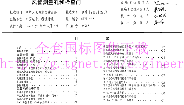 风管测量孔和检查门 06K131