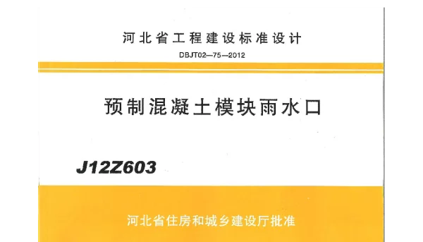 J12Z603 预制混凝土模块雨水口
