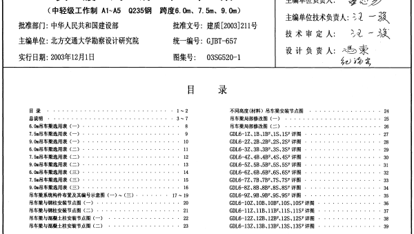 03SG520-1 实腹式钢吊车梁