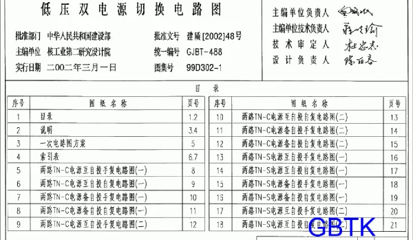 D302-1～3双电源切换及母线分段控制接线图（2002年合订本）