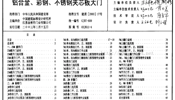 03J611-4 铝合金、彩钢、不锈钢夹芯板大门