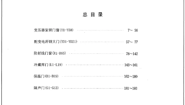 04J610-1特种门窗－变压器室钢门窗、配变电所钢大门、防射线门窗、冷藏库门、保温门、隔声门