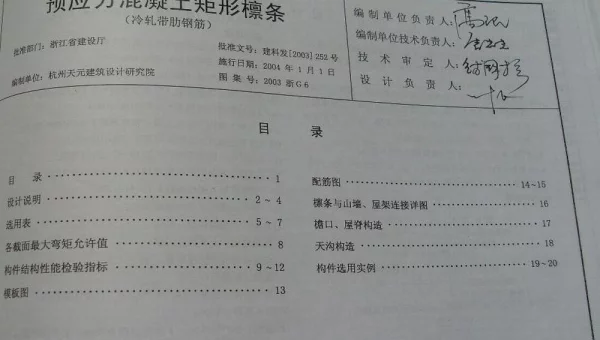 2003浙G6 预应力混凝土矩形檩条