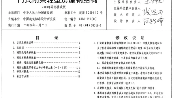 04SG518-1 门式刚架轻型房屋钢结构