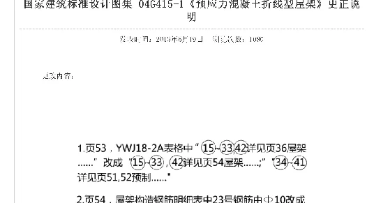 04G415-1 预应力混凝土折线形屋架(预应力钢筋为钢绞线 跨度18m-30m)