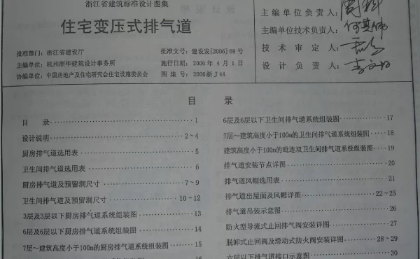 2006浙J44 住宅变压式排气道
