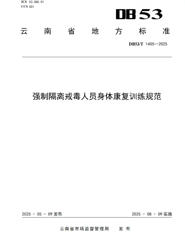 DB53T 1405-2025 强制隔离戒毒人员身体康复训练规范