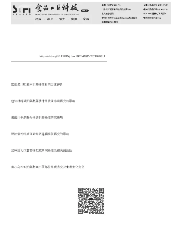 沙棘酒贮藏期间非酶褐变研究