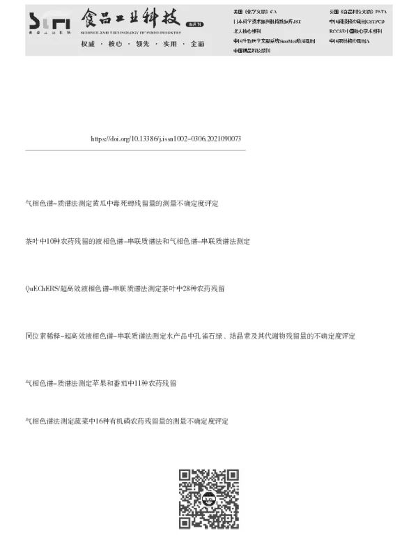 基于气相色谱质谱法测定茶叶中哒螨灵等9种农药残留量的测量不确定度评定