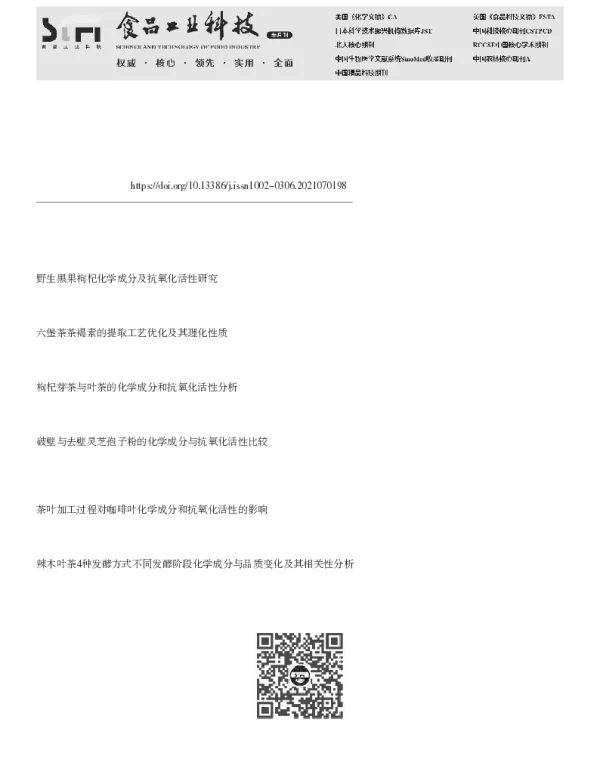 渥堆过程六堡茶品质成分分析及茶褐素抗氧化功能研究