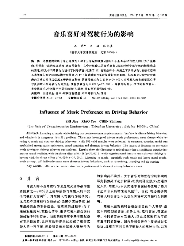 音乐喜好对驾驶行为的影响