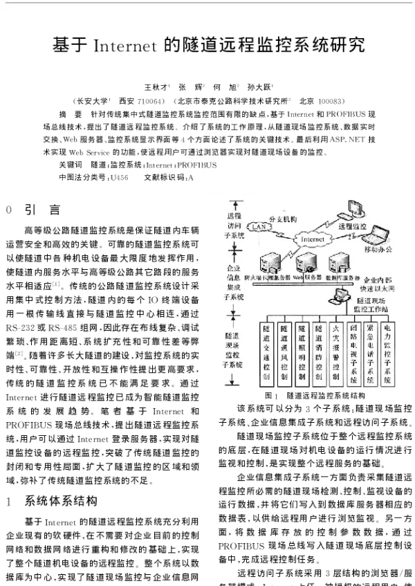 基于Internet的隧道远程监控系统研究