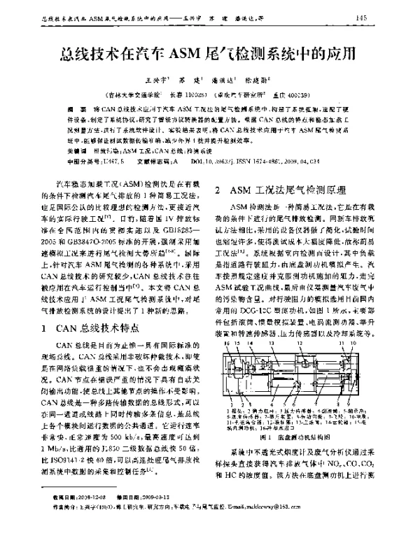 总线技术在汽车ASM尾气检测系统中的应用