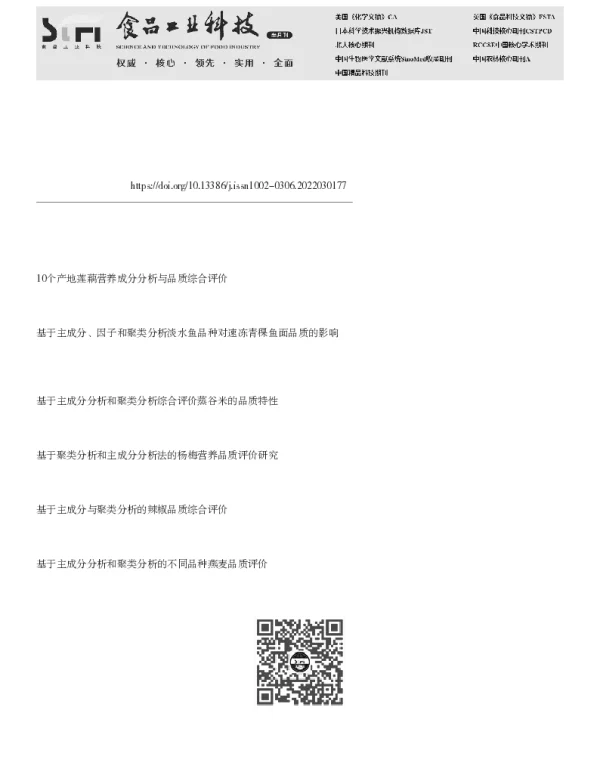 14份紫叶紫苏叶片营养综合评价及精油型分析 14份紫叶紫苏叶片营养综合评价及精油型分析