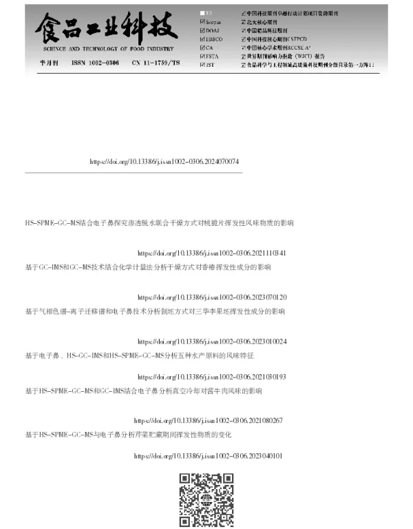 基于HS-SPME-GC-MS和HS-GC-IMS联用分析不同干燥方式对红托竹荪挥发性物质的影响