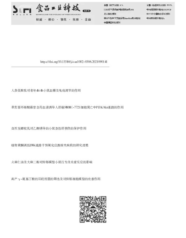 刺五加多糖调控PI3KAktmTOR通路改善大鼠抑郁行为的作用
