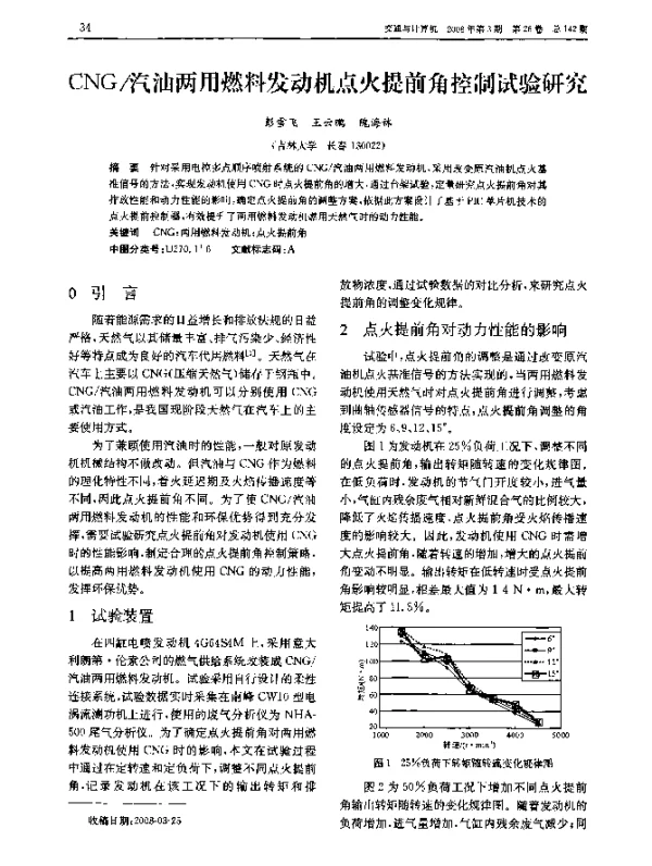 CNG汽油两用燃料发动机点火提前角控制试验研究 CNG汽油两用燃料发动机点火提前角控制试验研究