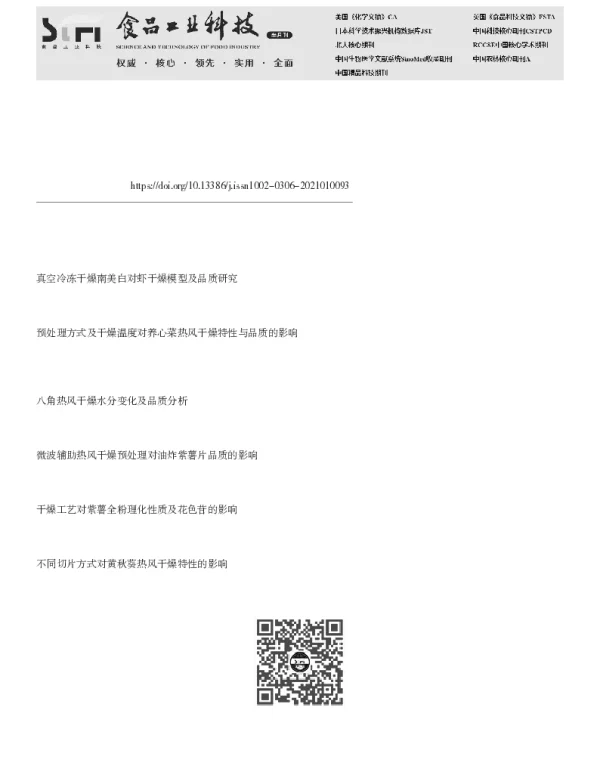 热风与冷冻干燥对五种鲜食甜玉米粒品质的影响