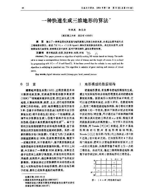 一种快速生成三维地形的算法