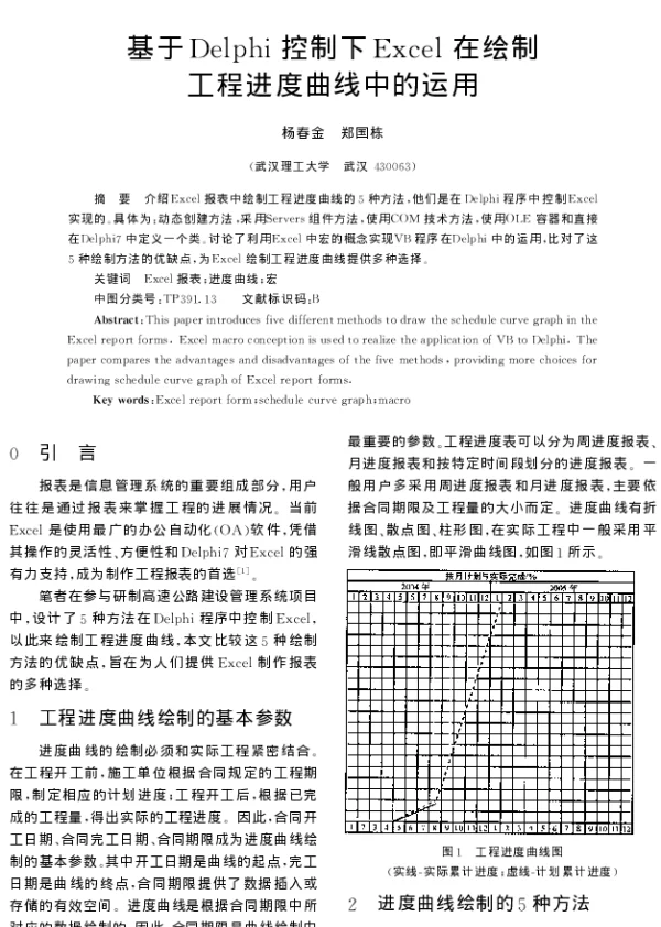 基于Delphi控制下Excel在绘制工程进度曲线中的运用