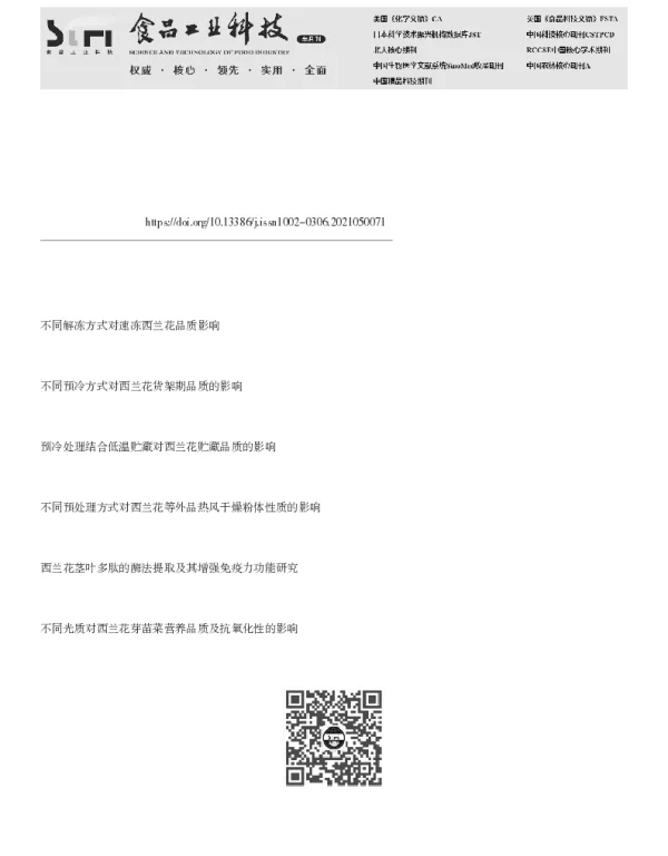 气介式超声强化西兰花热风干燥过程中硫苷分解代谢途径相关物质的变化
