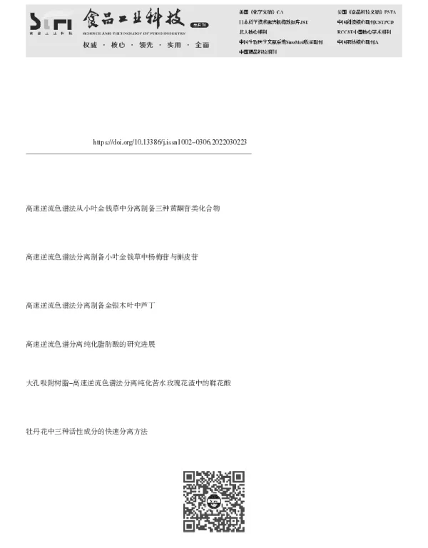 高速逆流色谱法从小叶金钱草中分离四种黄酮苷类化合物