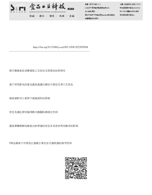 微波联合金属离子对麦胚中肽的富集研究