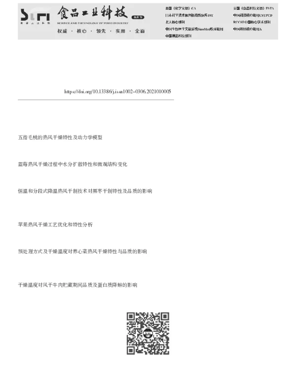 热风干燥温度对五指毛桃品质影响的研究