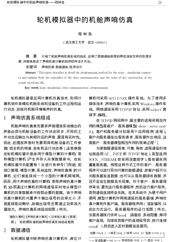 轮机模拟器中的机舱声响仿真