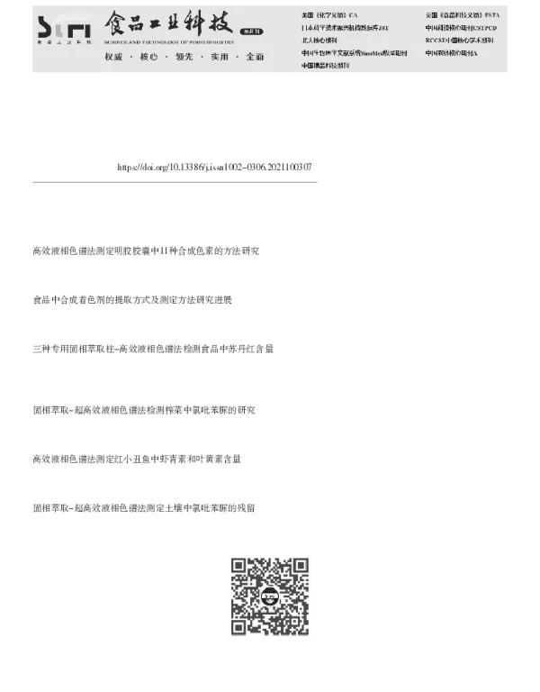 HPLC法检测蜜饯中20种合成着色剂含量