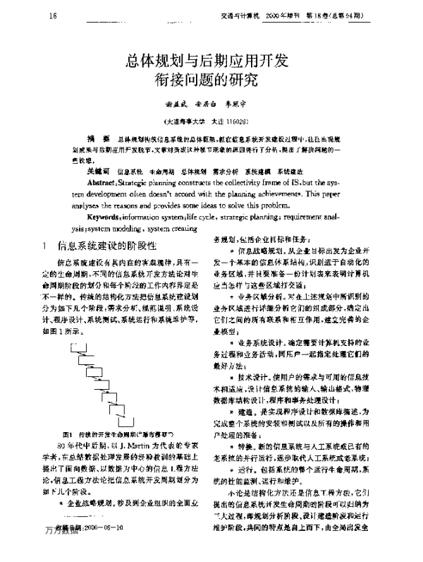 总体规划与后期应用开发衔接问题的研究