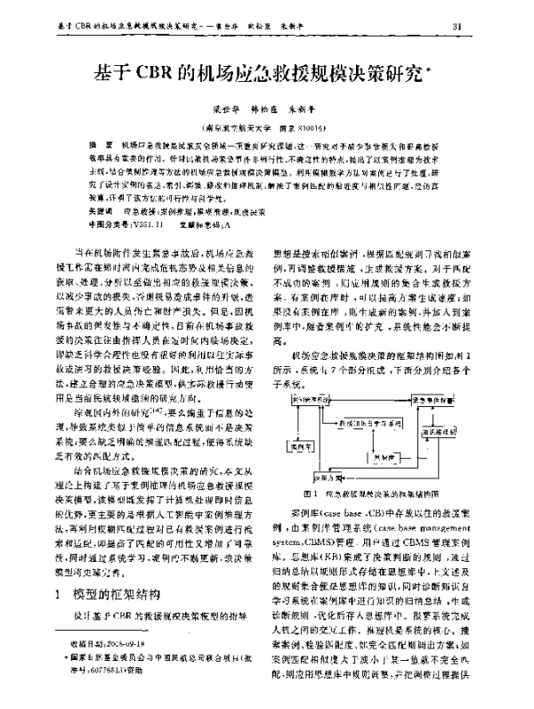 基于CBR的机场应急救援规模决策研究