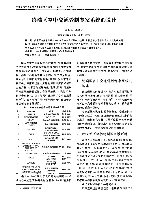 终端区空中交通管制专家系统的设计