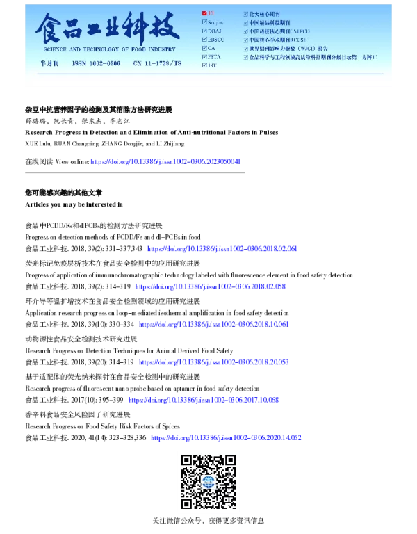 杂豆中抗营养因子的检测及其消除方法研究进展