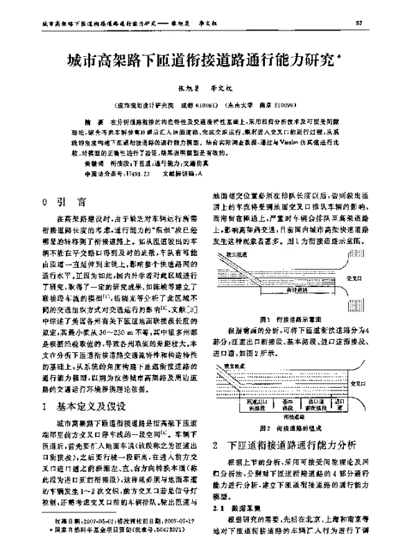 城市高架路下匝道衔接道路通行能力研究