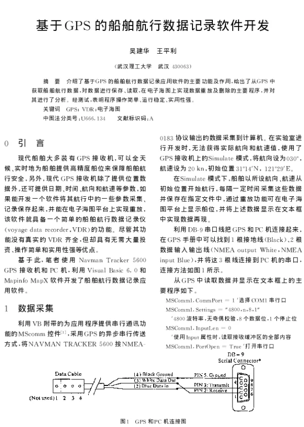 基于GPS的船舶航行数据记录软件开发