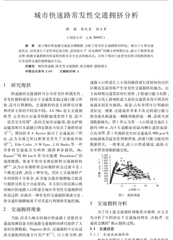城市快速路常发性交通拥挤分析