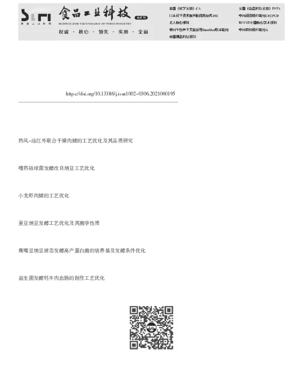 纳豆发酵猪肉脯的工艺优化