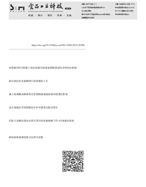 基于流式细胞术研究叶绿素对肠道细菌增殖的影响