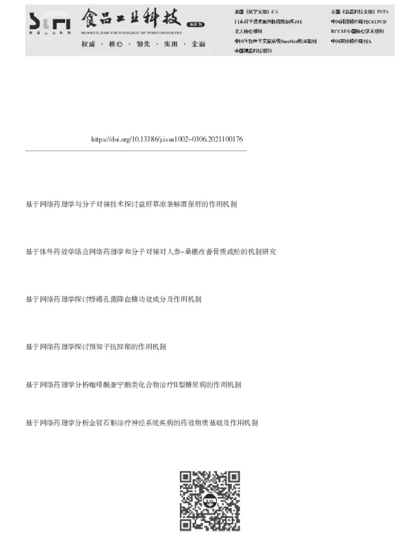 基于网络药理学探讨山楂叶抗高脂血症的作用机制及初步验证