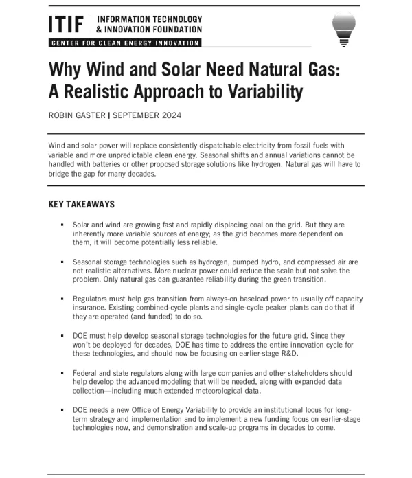 ITIF-为什么风能和太阳能需要天然气：一种现实的变化方法（英）-2024.9-42页_1mb