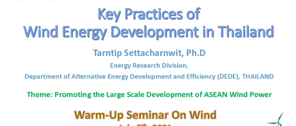 全球海上风电大会课件-(THAILAND) Key Practice Wind Energy Dev in Thailand