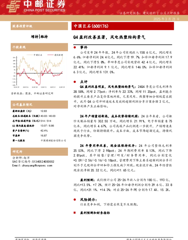 20250321-中国巨石-600176.SH-Q4盈利改善显著_风电热塑结构景气_5页_594kb