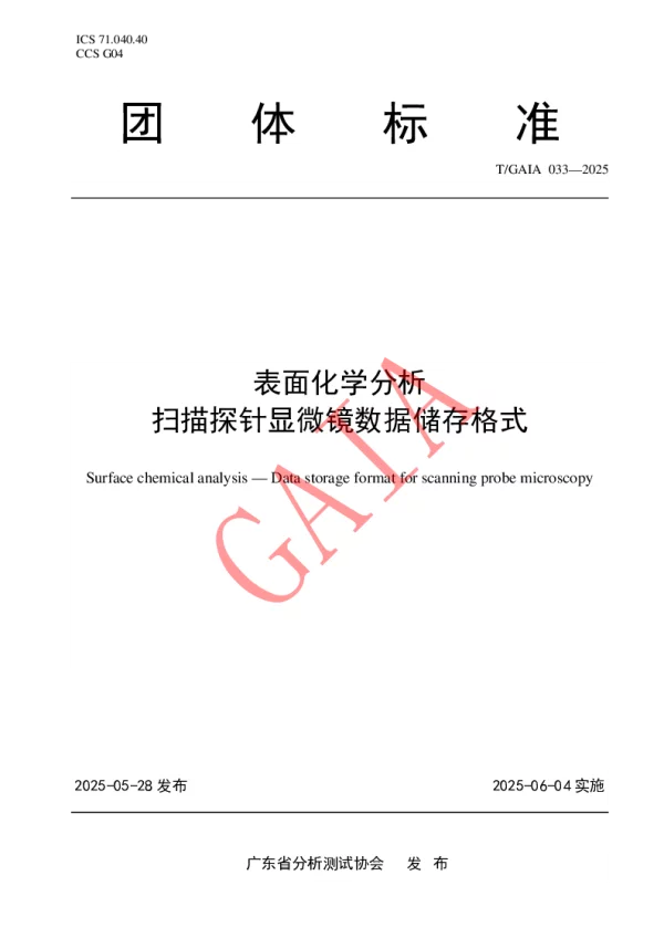 T_GAIA 033—2025_表面化学分析 扫描探针显微镜数据储存格式