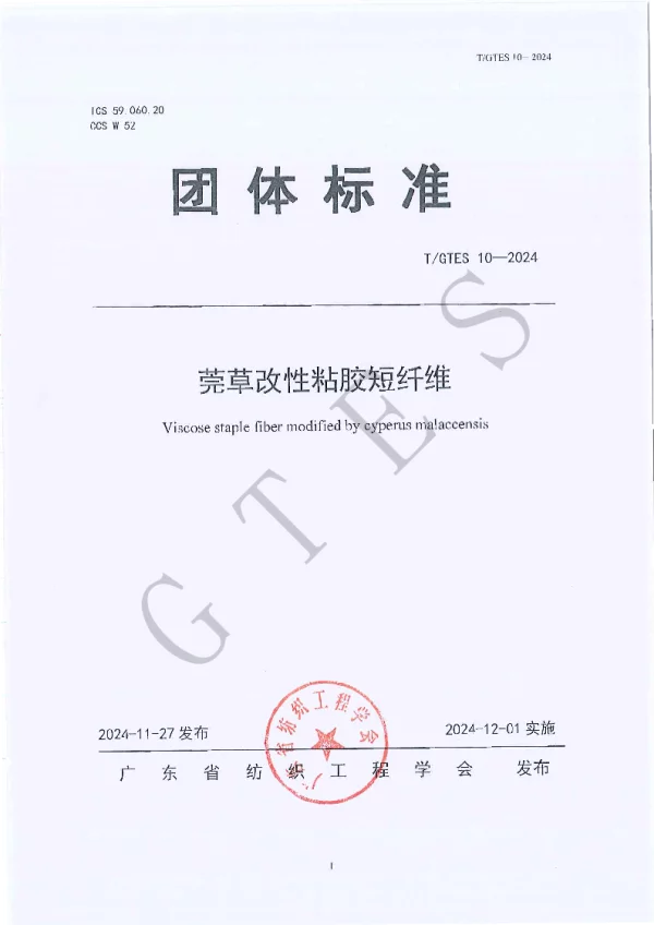 T_GTES 10—2024_莞草改性粘胶短纤维