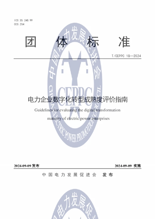 T_CEPPC 18—2024_电力企业数字化转型成熟度评价指南